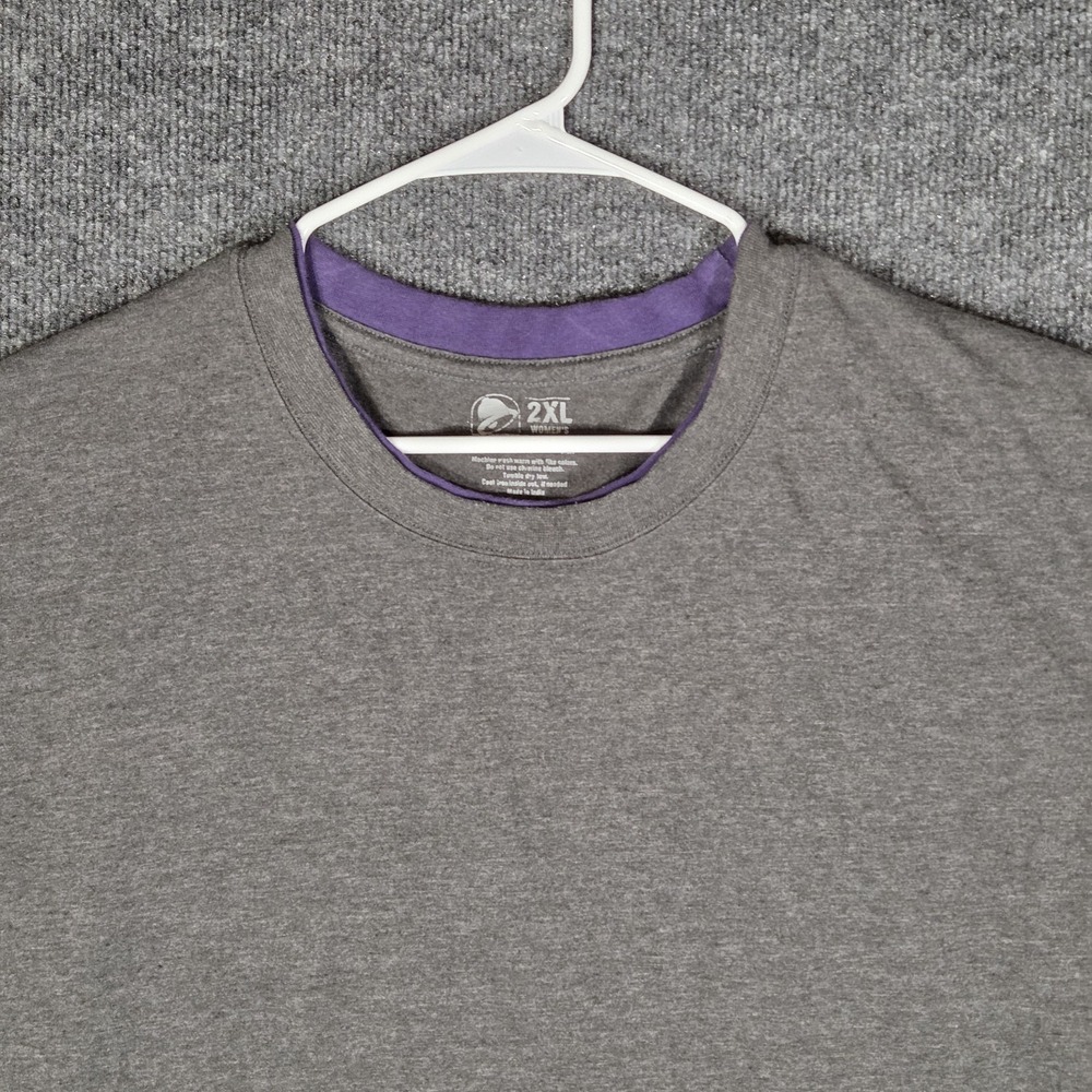 Taco Bell Logo T-Shirt Womens 2XL Gray Purple Distressed Graphic Crew Neck Tee